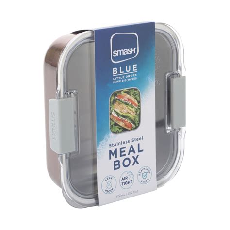 smash blue stainless steel meal box 600ml|Smash Blue 14408 Stainless Steel Meal Box 600mL.